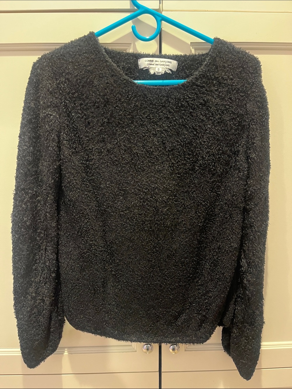 Comme des Garcons Black Textured Crewneck Sweater. Size S